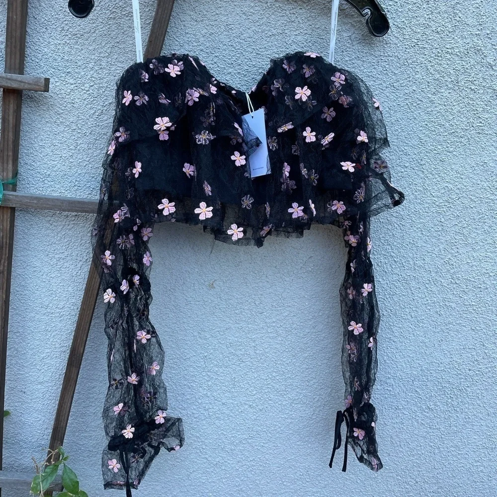 Lovers + Friends Juliana Floral Mesh Crop Top - Picture 10 of 12